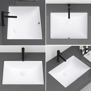 Artículos sanitarios de cerámica blancos modernos de lujo, lavabo de Pedestal de montaje superior bajo montaje, lavabo de pelo para baño, baño de Hospital - Product Image 6