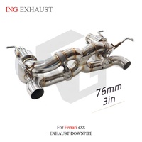 ING SUS304 Échappement arrière à soupapes pour Ferrari 488 GTB/Pista F154 3.9T 2015-2021 |   Tuyau d'échappement en X de 76 mm avec télécommande – Vente en gros