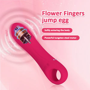 リアルな細長い液体シリコンゴム製ディルド 女性の性的健康のためのプレミアムマスターベーター ローズレッド＆ブラック バイブレーション - Product Image 3