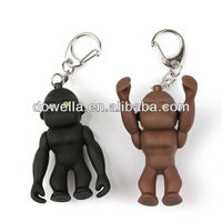Porte-clés en acier inoxydable personnalisé pour entreprise, avec logo en PVC souple de forme personnalisée, impression numérique portable, utilisation promotionnelle