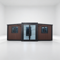 Maisons conteneurs préfabriquées pliables à double aile extensible, ignifuges et isolées, idéales pour le camping et les séjours à domicile, vente en gros usine