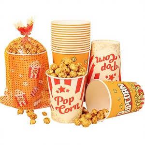 Cubos de Palomitas de Maíz Desechables Impresos Personalizados, Recipientes de Papel Grueso para Palomitas de Maíz para Cine, Envases para Alimentos a Granel - Product Image 2