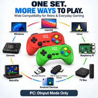 Manette sans fil Data Frog PC07, manette de jeu rétro, plug and play pour PC DInput, Android TV Box, jeux d'arcade émulateurs