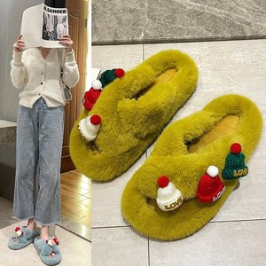 Pantuflas Peludas de Navidad Otoño-Invierno 2026, Sandalias de Una Sola Tira con Plataforma y Suela Gruesa, Zapatos Cómodos y Elegantes para Exteriores - Product Image 4