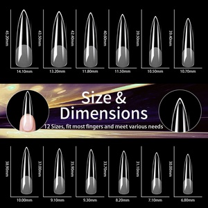 240 Uñas Postizas Cuadradas XXL de Cobertura Total, Translúcidas, Esmeriladas, con Diseño de Gota de Agua, Cielo Estrellado Francés, Uñas a Presión - Product Image 4