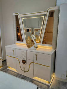 Conjunto de Móveis de Quarto Moderno e Elegante, Tamanho Super King, Luxuoso e Brilhante, Conjuntos de Quarto de Alto Padrão - Product Image 4