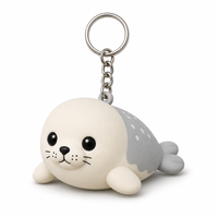 Porte-clés souple en PVC personnalisé, adorable chien de mer 2D/3D lumineux avec logo pour sacs quotidiens, voyages et cadeaux