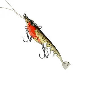 Señuelo de Pesca WEIHE Estilo A/B, Juego de 4 Piezas, Señuelo de Camarón de Plástico Suave, Cebo de Camarón, 100 mm, 12 g, Cabeza de Plomo de PVC - Product Image 6