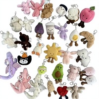 Peluche pendentif complète en polyester, motif aubergine et ours, rembourrage en coton PP, unisexe, pour 14 ans et plus, avec sac en filet