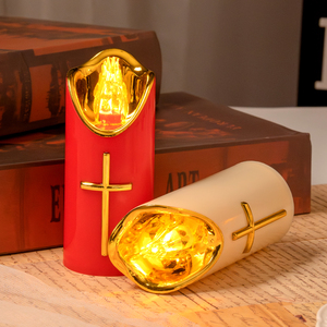Religious LED Flameless <strong>Candles</strong> Eco-Friendly Hollow Battery Shaped Pillar for Home Decor Easy Handling <strong>Christmas</strong> Easter - Product Image 6