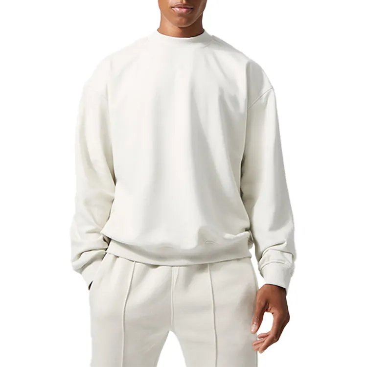 Özelleştirmek üretici Boxy fit ekip boyun tişörtü özel logo boy kalın pamuk kazak hoodie için yüksek kalite