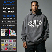 Sweat à capuche oversize pour homme, effet délavé, imprimé graffiti, 100% coton, molleton épais, logo personnalisé sur le devant, style streetwear