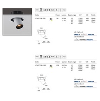 Spot encastré moderne anti-éblouissement orientable à 360°, indice de protection IP44 pour LED Ra95 CRI, garantie 5 ans
