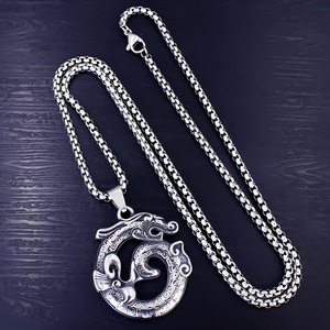 เครื่องประดับ KABA จี้สแตนเลสสำหรับผู้ชายพร้อมสร้อยคอสไตล์เรโทรสุดโดดเด่น - Product Image 4