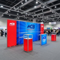 Boîte à lumière SEG rétroéclairée en aluminium sur pied personnalisée, par sublimation, pour les entrepreneurs en affichage de stands d'exposition et événements