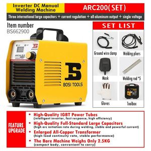 Machine à souder <span class=keywords><strong>TIG</strong></span> ARC à inverseur 220V, double usage, soudeuse portable pratique pour l'aluminium, kit d'outils ARC200 SET - Product Image 6