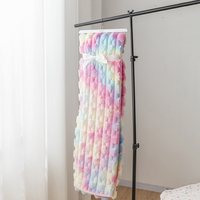 Couverture de lit Sherpa arc-en-ciel en fausse fourrure légère, luxueuse, chaude et moelleuse, pour la décoration hivernale.