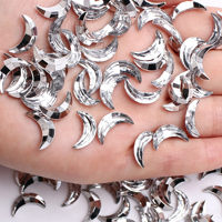 Strass en verre en forme de croissant de lune à dos pointu, pierres de cristal non thermocollantes pour le nail art, les vêtements et les accessoires de bricolage