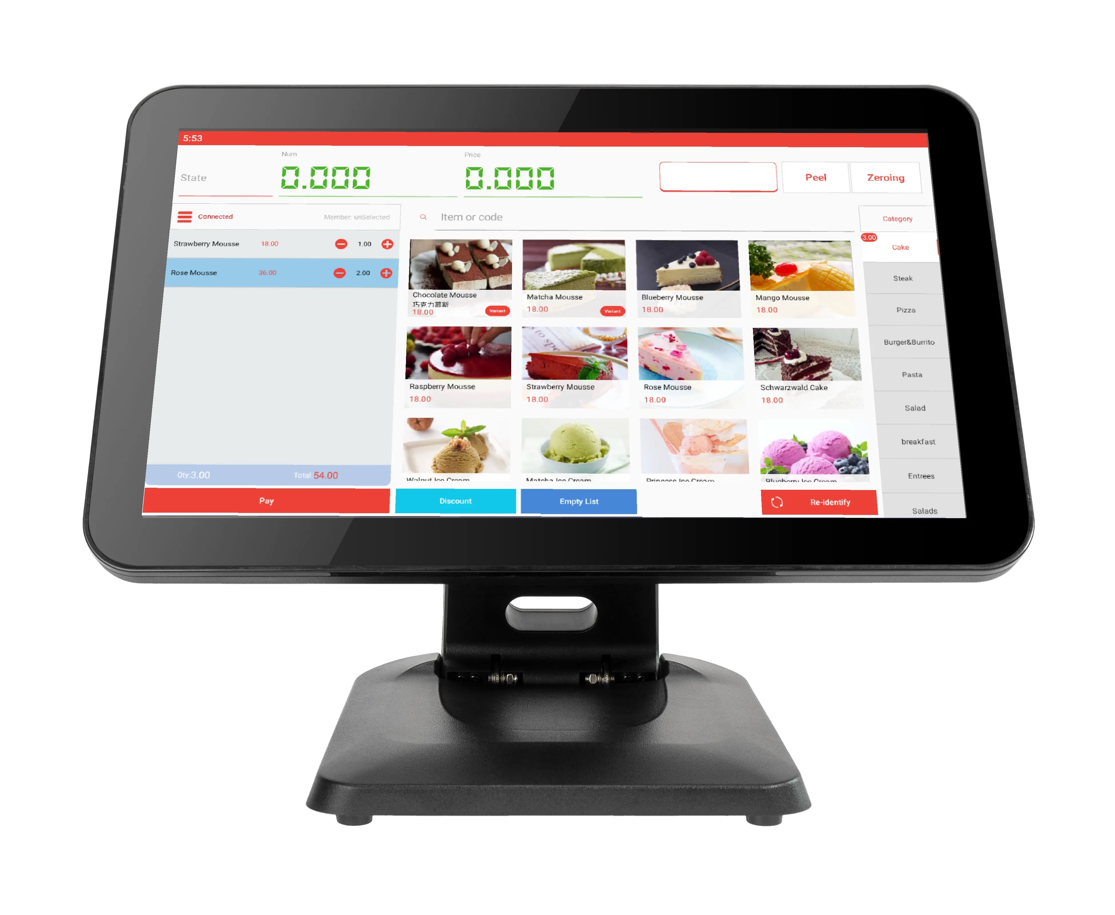 15 polegadas dobrável novo sistema POS software baseado Desktop faturamento sistema POS Terminal e caixa registradora para restaurante e varejo