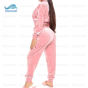 Custom Fashion Sexy Casual Printed Button <strong>Trousers</strong> Regular Jacket Two-piece Suit <strong>Ladies</strong> <strong>Velvet</strong> Two Piece Set Eco-Friendly - Product Image 3