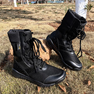 Bottes tactiques pour hommes en cuir et textile, semelle en caoutchouc, pour la randonnée, la <span class=keywords><strong>chasse</strong></span>, l'escalade, le tir, les voyages, les activités de plein air - Product Image 3