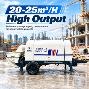 Máquina móvil con ruedas para mezclar y bombear 2 en 1 con tambor mezclador y bomba de hormigón de 50 m para bombeo horizontal en obras de construcción - Product Image 2