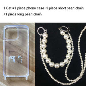 Tali Gantungan Ponsel Mutiara Putih Panjang dengan Rantai Logam untuk iPhone 17 16 15 14 13 12 Pro Max - Product Image 6