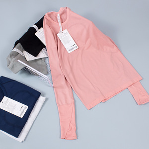 女式新款2.0科技长袖瑜伽跑步上衣透气高弹性编织带拇指孔轻质无缝印花设计 - Product Image 3