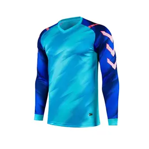 Özel tasarım OEM hizmeti nefes futbol kıyafetleri kiti futbol kaleci üniforma