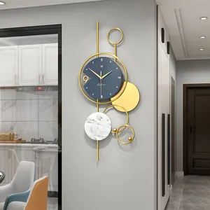 Hanging Wall Clock JJT Modern Nordic Metal Decorative 3D Oversize Minimalist Wall Clock For Living Room Luxury Home Decoration Reloj De Pared
