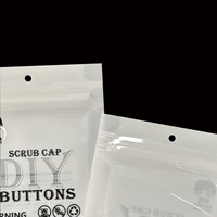 Sacs en plastique personnalisés imprimés avec fermeture éclair, trou de suspension et fermeture refermable pour accessoires de casquettes à boutons DIY, emballage de petites pièces
