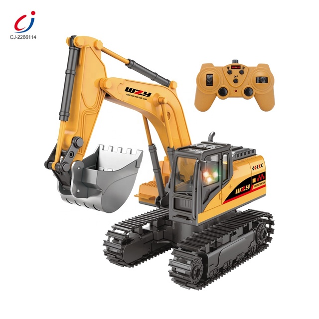 Chengji Remote Control 8 Channel Alloy Engineering Cars Metal Excavator Toy Rc Digger for Kids