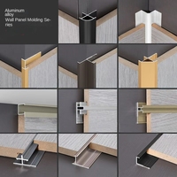 Panel Dinding Aluminium Bentuk T, Lis Wainscoting, Strip Pembatas Transisi, Profil Sambungan Ubin Logam Dekoratif, Cetakan Profil