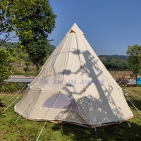 Grande tente de tipi en toile ronde de 5m d'extérieur de haute qualité Tente de glamping en coton