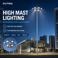Poteau d'éclairage LED octogonal en aluminium galvanisé à chaud de haute qualité pour extérieur, 10m-30m, pour stades, aéroports et autoroutes