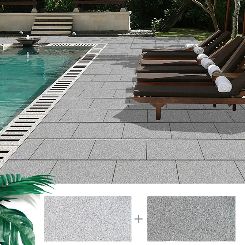 Anti-Rutsch-Sesam grau Farbe Ganzkörper 18mm Outdoor Porzellan Pool Deck Fliesen für Schwimmbad