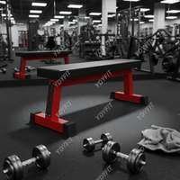 Banc plat de musculation pour la maison - Exercices pour les jambes et les squats, entraînement de musculation, option de logo personnalisé (unisexe)