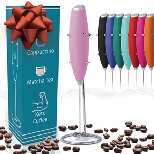 Batidora Eléctrica de Acero Inoxidable para Espumar Café, para Latte, Cappuccino, Matcha, Espumador de Leche a Pilas - Product Image 1