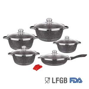 Juego de Ollas de 12 Piezas con Revestimiento de Mármol, Juego de Ollas de Aluminio Antiadherentes, Ollas para Regalo - Product Image 2