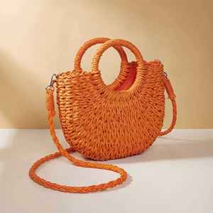 2024 Hot Sale <b>Paper</b> <b>Straw</b> Beach Bag Small Size Beach Shoulder Bag <b>Straw</b> Bag J0202 - Product Image 5