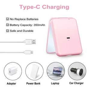 Portable LED Makeup <b>Mirror</b> 3X Magnifying Beauty <b>Mirror</b> <b>Plastic</b> Folding Touch Screen for Home Use - Product Image 3