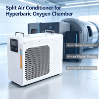 Refroidisseur industriel à récupération de chaleur, commande à distance, fonctionnement automatique, capacité de refroidissement de 1200W, climatiseur split pour HBOT