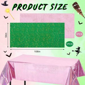 Nappe jetable thème Princesse Sorcière Arc-en-ciel Laser Rose Vert pour Fête d'Anniversaire Enfants – Ensemble de Décoration - Product Image 5