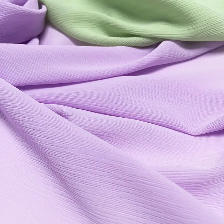 ชุดกระโปรงผ้าย้อมชีฟองผ้าย้อมสีแบบกำหนดเองพิมพ์ลายตาม100D แฟชั่นสำหรับผู้หญิง