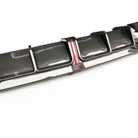 Diffuseur de pare-chocs arrière en fibre de carbone avec tablier à LED et séparateur latéral pour Audi A4 Sline & S4 B10 2021up