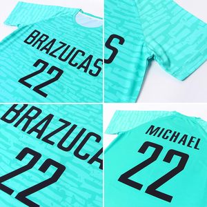 Conjunto de Camisetas de Fútbol Personalizadas con Nombre de Equipo y Número, Unisex para Adultos, Cuello Redondo, Diseño Sublimado, Absorbe la Humedad - Product Image 6