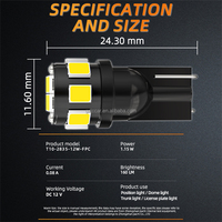 Ampoule LED SMD T10 12V 2835, éclairage à 360°, blanc, aluminium, antichoc, Plug-and-Play, certifiée RoHS CE, 50000 heures de durée de vie