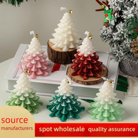 Décoration de la maison nouveauté INS forme de Noël bougie parfumée cadeau Double couleur arbre de Noël Mini parfumé luxe