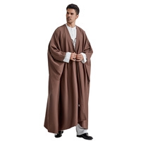 Nouveau style 2026 – Qamis/Bisht pour homme avec cordon de serrage et passepoil, vêtement arabe, manteau musulman, vêtements islamiques, style Ramadan, Aïd, saoudien, omanais