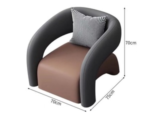 Fauteuil de salon contemporain en velours courbé, rembourré, pour hôtel moderne, extérieur et salle à manger - Product Image 6